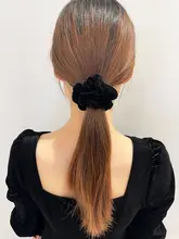 ブラックサテン ヴィンテージ風ヘアゴム【大腸フープ・ゴールドラベル・高級感】