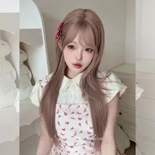 ロングウィッグ【層次感あるストレート・可愛いラブリー風・フルウィッグ・春の雰囲気】（セットアップ対応）