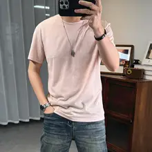 麻混短袖Tシャツ【シンプルデザイン・薄手・通気性  ・クルーネック】