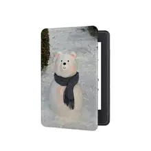 クリスマス仕様の雪だるまデザイン Kindle 7/8代用電子書籍保護カバー【防衝撃・休眠機能付き】