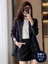 チェック柄の女性用ジャケット【秋春用・イギリス風・カジュアル】