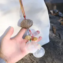 自然素材で優しいデザイン！天然果実殻製風鈴ハンギングデコレーション【手作り・音療法・車載用】