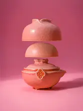 万仟堂 携帯式旅行茶器セット【陶器製・急須とカップ2個付き・家庭用・オフィス用】
