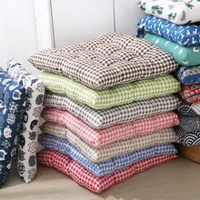 シンプルなコットンリネンの厚手クッション【椅子用・ダイニング・オフィス・スタディ・車用】
