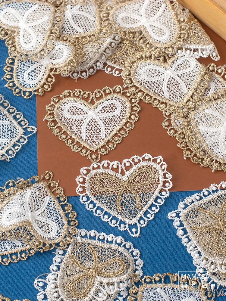 レース刺繍布パッチ ポリエステル製の立体花デザインで手作り服飾を装飾
