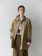 NON RESTRAIN チェック柄デザインの中長丈コート【ゆったりフィット・レディース・トレンチコート】