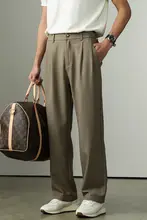 大人のカジュアルストレートパンツ【通勤用・軽量・シンプルデザイン・高級感】
