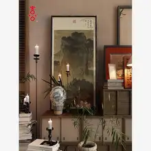 宋代美学の新中式の壁掛けアート【縦型・装飾画・書斎用】