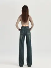 レディース 秋冬用ヴィンテージ風 ハイウエストストレートカジュアルワイドパンツ