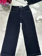 冬用安心設計のブルージーンズ【保温性・バギーシルエット・九分丈】
