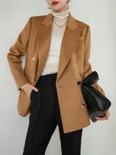 ARNA ダブルボタン ウォーターワッフル ウールカシミヤ ジャケット【フレンチスタイル・ミディアム丈】