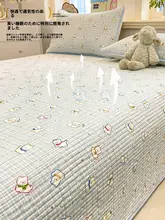 両面使用可能なダブルレイヤー綿入りベッドカバー【滑り止め・家庭用・学生用】（セットアップ対応）