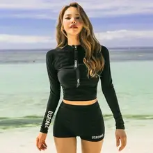 長袖水着 レディース【日焼け防止・ボディシェイプ・セパレート・シュノーケリング・サーフィン用】