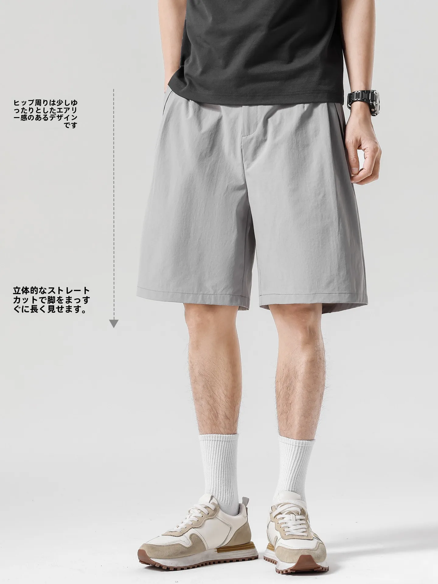 グレーコーデ メンズ 夏にぴったりなショートパンツは？