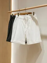 夏用ショートパンツ【コットンリネン混紡・通気性・ウエストひも調整可】