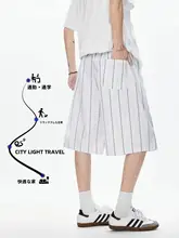 夏用 薄手ストライプショートパンツ【メンズ・アウトドア・ビーチ】
