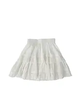 バレエ風ホワイトフレアスカート【高腰・フリル付き・春夏用】