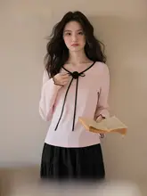 大きいサイズのVネック長袖Tシャツ【インナー・外着用・ピンク・秋用】