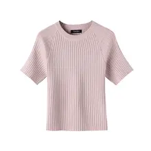 春夏用 ニットTシャツ【クールな肌触り・半袖・シンプルデザイン・ルーズフィット】