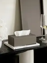 LamomeDeco 高級感あるレザー製ティッシュボックス【スクエアデザイン・ホテルや家庭用】
