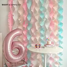 子供用バースデーパーティー装飾【しわ加工ペーパーラフラ・背景用フリンジ】