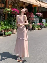 優しいピンクの2wayキャミソールワンピース【Aライン・夏用・甘美なデザイン】