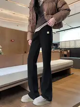 ゆったりとしたストレートパンツ【春秋用・スリムフィット・ハイウエスト・トレーニングウェア】（セットアップ対応）