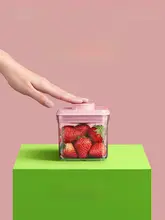食品用シール密閉容器【押し式・湿気防止・スナックや果物の収納に最適】
