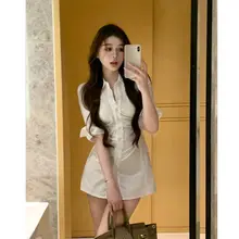 デザイン性の高いフィット感シャツ【フレンチカラー・夏用・女性用】