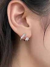 絶美のジルコニア星型ピアス【超キラキラ・フープデザイン・個性的なスタイル】