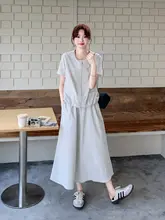 2点セット レディース ベスト Tシャツ スカート シンプル 上品 スクール風 夏