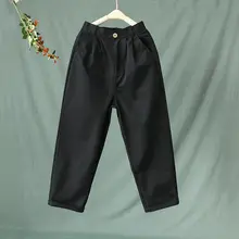 レディース 夏用 ストレートパンツ【コットン薄手・ブラック・フィット】