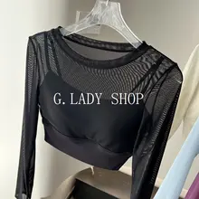 スポーツTシャツ【ショート丈・透け感のあるメッシュ・パッド付き】