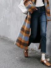 秋冬用 ストレートスキニージーンズ【ツイード風・伸縮性・裏起毛】