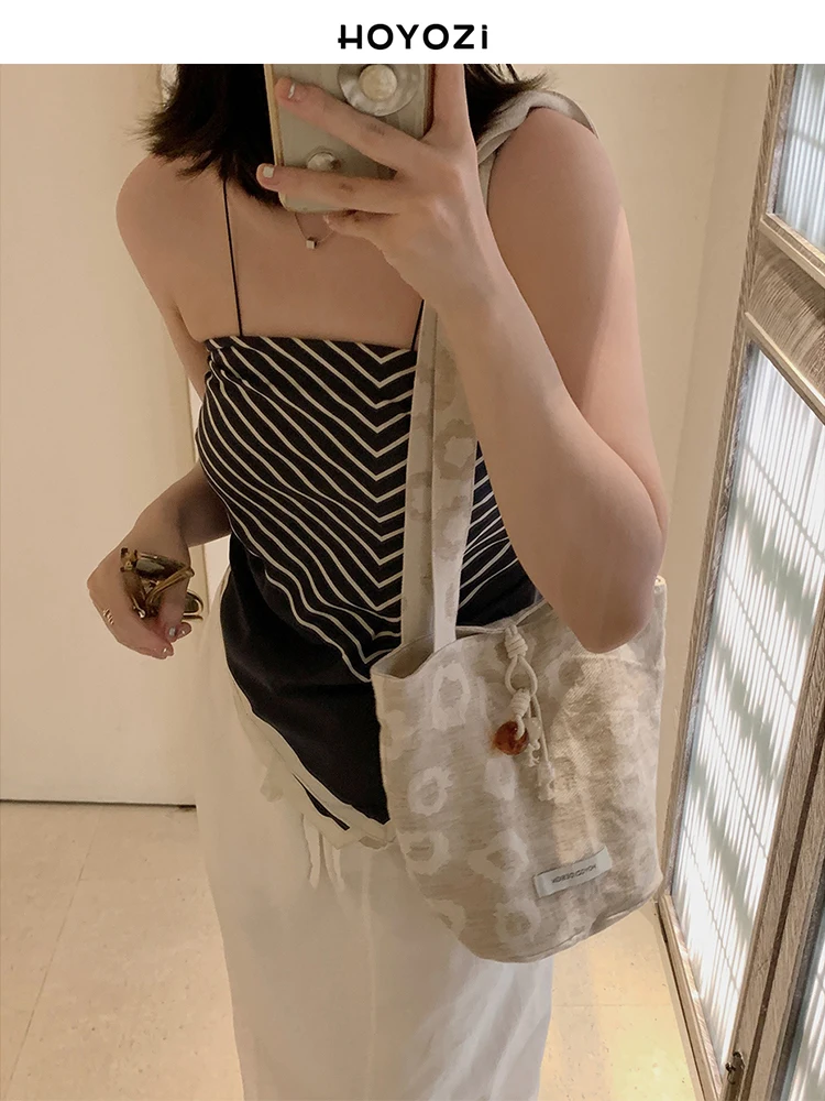 帆布製バケットバッグ：夏用女性向けの軽量肩掛けデザインと通気性の実証