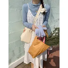 春用フラワープリントキャミソールワンピースとハイネックTシャツ重ね着【甘美スタイル・ブルー】（セットアップ対応）