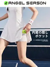 速乾性テニススカートワンピース【Vネック・女性用・バドミントン・ヨガ対応】（セットアップ対応）