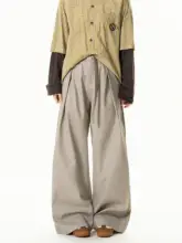 ワイドパンツ レディース アメカジ ヴィンテージ ドレープ感 着痩せ 着回し ルーズ ロング丈 おしゃれ
