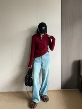 高腰デニムワイドパンツ【加絨・大人の魅力を引き立てる・フィット】