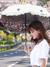 UVカット レディース折りたたみ傘【ブラックコーティング・防水・コンパクト・プリンセススタイル】