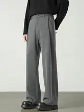 黒のストレートワイドパンツ【秋冬用・厚手・ゴムウエスト・高級感のある落ち感】