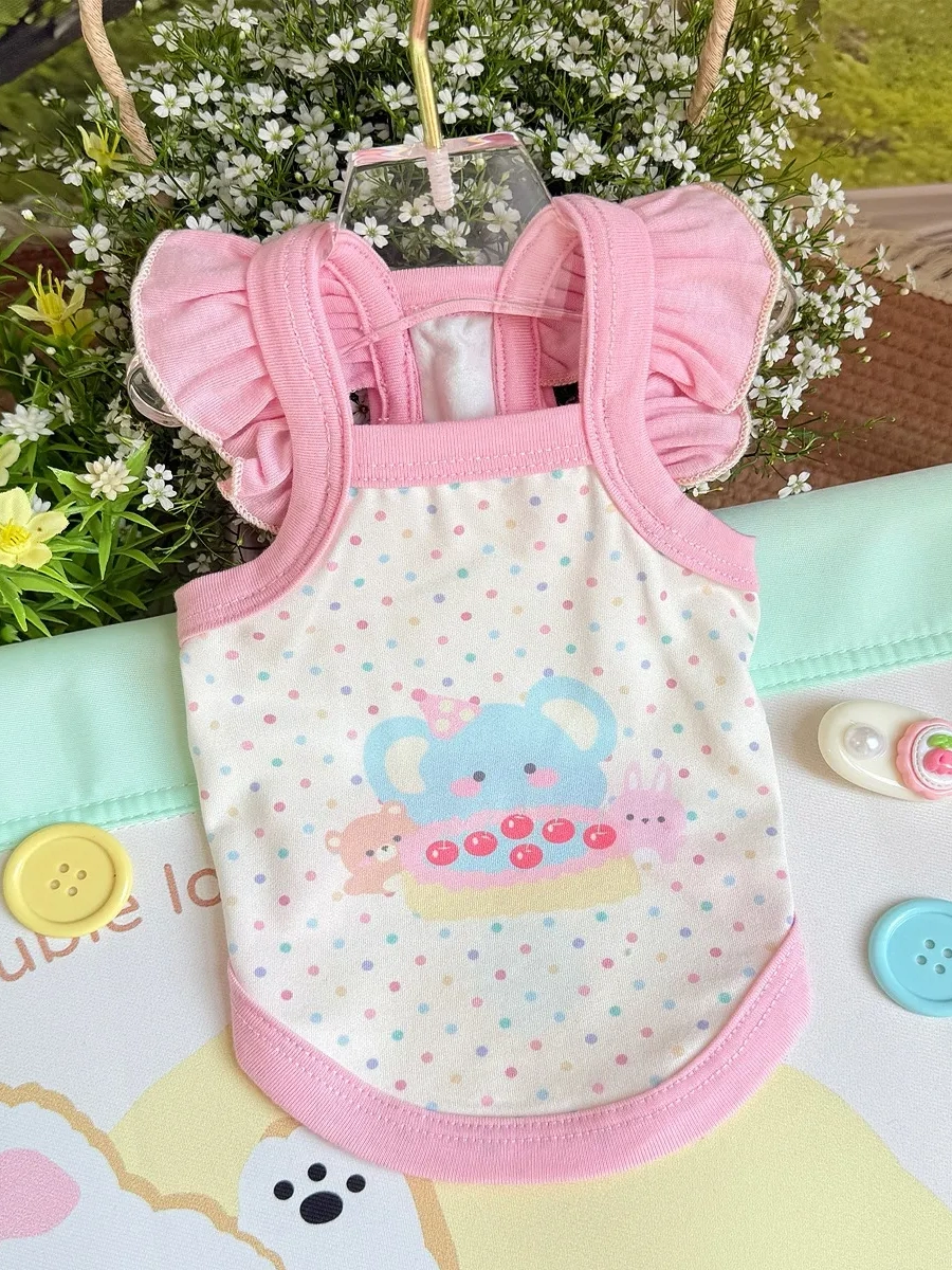 犬用夏用薄手タンクトップ【かわいいキャラクター・小型犬用】