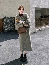 羽绒内蔵のウールスカート【冬用・加厚・デザインスカート】（セットアップ対応）