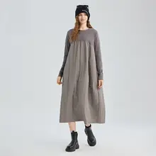 ゆったりとした重ね着風ワンピース【ブラック・通勤向け・春秋用】（セットアップ対応）