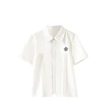 刺繍入りブラウスとプリーツスカートの学生制服スタイル【学院風・朱雀デザイン】（セットアップ対応）
