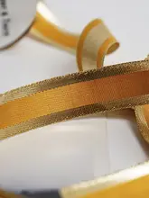 高級感のある黄色ストライプデザイン ポリエステルリボン【ギフトラッピング用・装飾用】