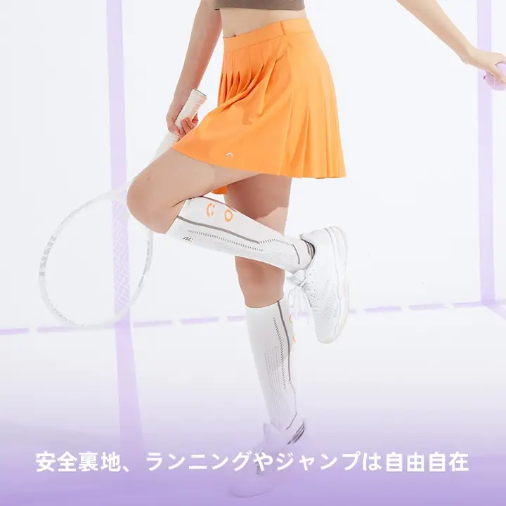 スポーツ向け テニス風 百褶スカート【 UVカット・速乾・ポケット付き・Aラインデザイン】