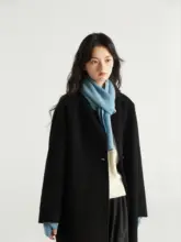 黒のリバーシブルコート 高級シンプル 厚手のキャメルウール 男性/女性/デイリーユース