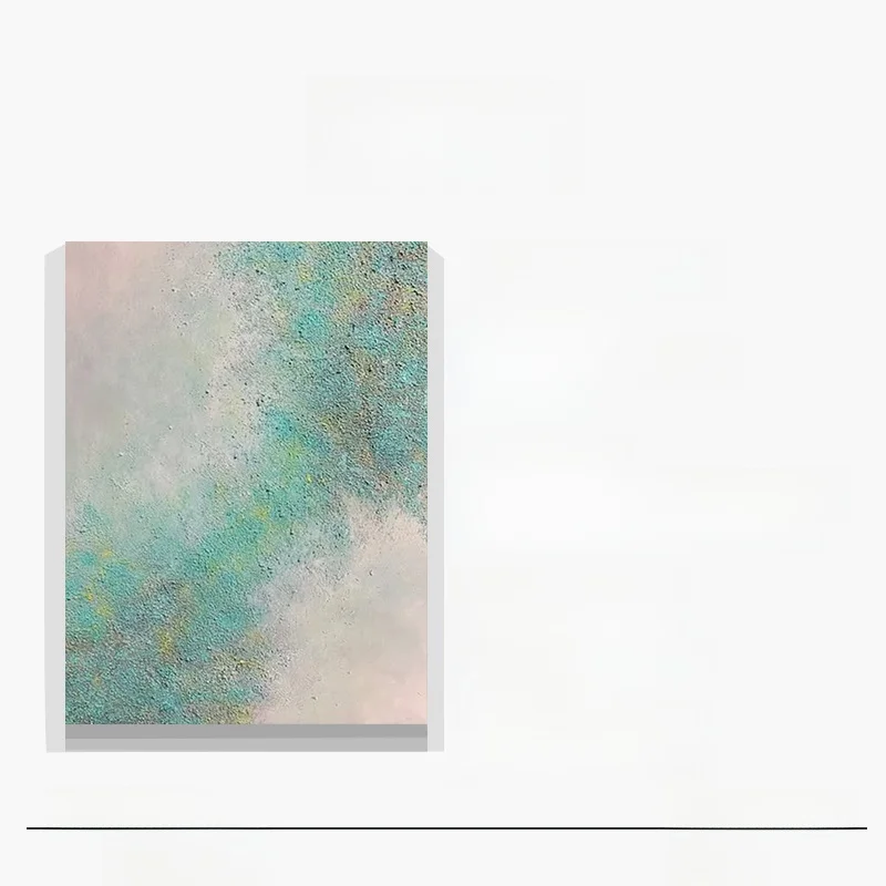 手描き油絵の現代的抽象デザイン 壁掛けアート：淡い色合いでリビング・玄関を美しく演出