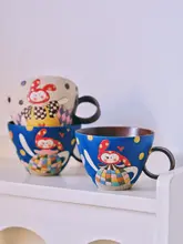 マグカップ コーヒーカップ 手描き うさぎ柄 陶器 緑 おしゃれ